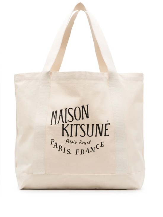 MAISON KITSUNE Handbags - Maison Kitsuné Logo-Print Canvas Tote Bag